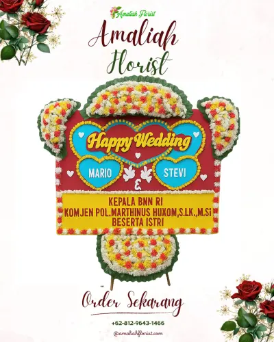 Karangan Papan Bunga Pernikahan di Sukagalih